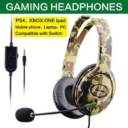 Camouflage Ps4 Headset Bass Gaming Headphones